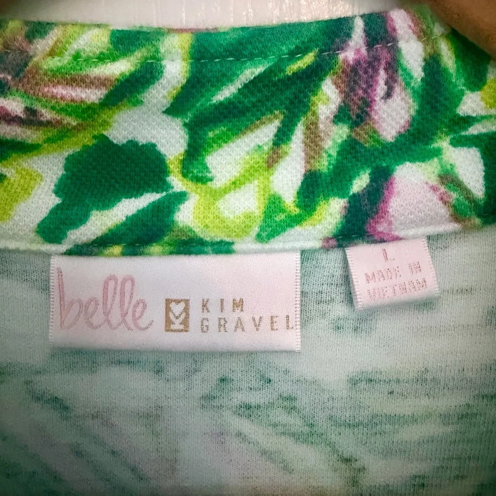 Belle by Kim Gravel Perfect Pique Batik Chic Zip Dress. Size L Like New - Picture 4 of 8
